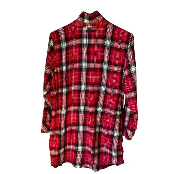 Vintage Victoria’s Secret Plaid And Lace Nightie, M Red Christmas - Picture 13 of 14